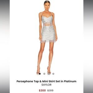 SAYLOR Silver Sequin Skirt Set